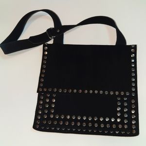 MEYER’S Rare Vintage Genuine Leather Suede Adjustable Shoulder Bag Riveted Studs